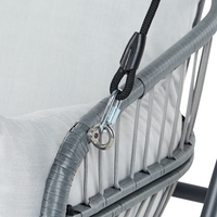 Dondolo da patio grigio chiaro con struttura in acciaio a 2 posti per esterni idrorepellente