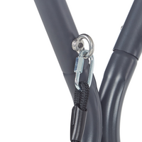 Dondolo da patio grigio chiaro con struttura in acciaio a 2 posti per esterni idrorepellente