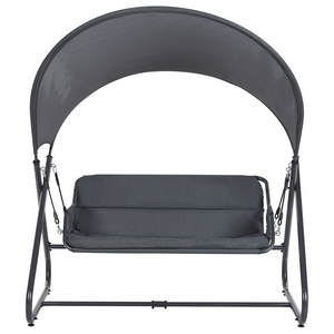 Dondolo da giardino grigio scuro con struttura in acciaio a 3 posti per esterni idrorepellente