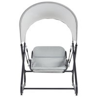 Dondolo da giardino grigio chiaro telaio in acciaio 1 posto a sedere per esterni idrorepellente