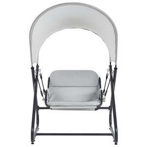 Dondolo da giardino grigio chiaro telaio in acciaio 1 posto a sedere per esterni idrorepellente