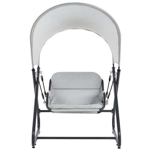 Dondolo da giardino grigio chiaro telaio in acciaio 1 posto a sedere per esterni idrorepellente