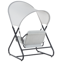 Dondolo da giardino grigio chiaro telaio in acciaio 1 posto a sedere per esterni idrorepellente