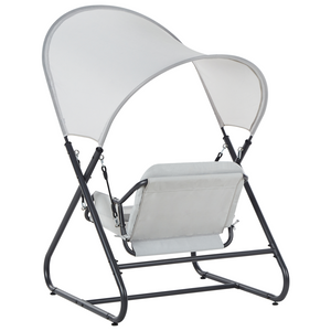 Dondolo da giardino grigio chiaro telaio in acciaio 1 posto a sedere per esterni idrorepellente