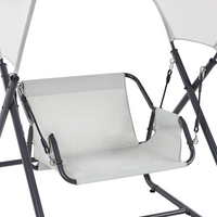 Dondolo da giardino grigio chiaro telaio in acciaio 1 posto a sedere per esterni idrorepellente