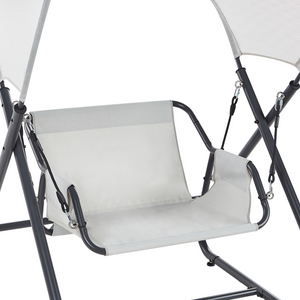 Dondolo da giardino grigio chiaro telaio in acciaio 1 posto a sedere per esterni idrorepellente