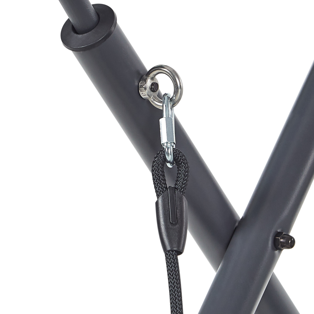 Dondolo da giardino grigio chiaro telaio in acciaio 1 posto a sedere per esterni idrorepellente