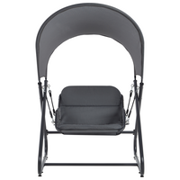 Dondolo da giardino grigio scuro telaio in acciaio 1 posto a sedere per esterni idrorepellente