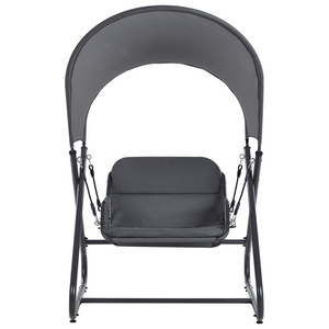 Dondolo da giardino grigio scuro telaio in acciaio 1 posto a sedere per esterni idrorepellente