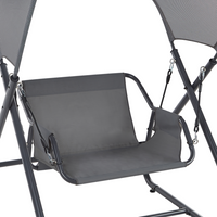 Dondolo da giardino grigio scuro telaio in acciaio 1 posto a sedere per esterni idrorepellente