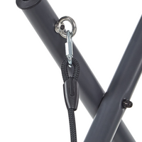 Dondolo da giardino grigio scuro telaio in acciaio 1 posto a sedere per esterni idrorepellente