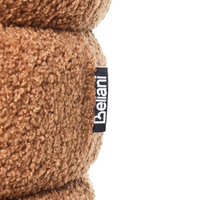 Pouf Marrone dorato Boucle Tappezzeria Gambe in legno di pino Poggiapiedi Accessori per la casa Soggiorno