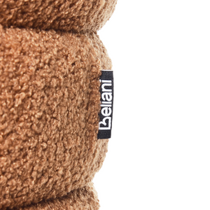 Pouf Marrone dorato Boucle Tappezzeria Gambe in legno di pino Poggiapiedi Accessori per la casa Soggiorno