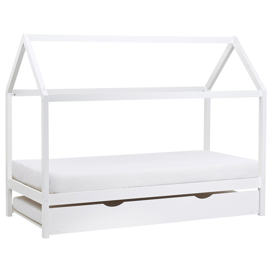 Letto a scomparsa della casa per bambini in legno di pino bianco UE misura singola 90 x 200 cm letto con base a doghe per la cameretta moderna dei bambini.