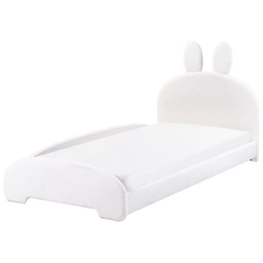 Letto Bianco Sporco Boucle Imbottito Poggiatesta 90 x 200 cm Camera da letto Camera dei bambini Moderna Tradizionale