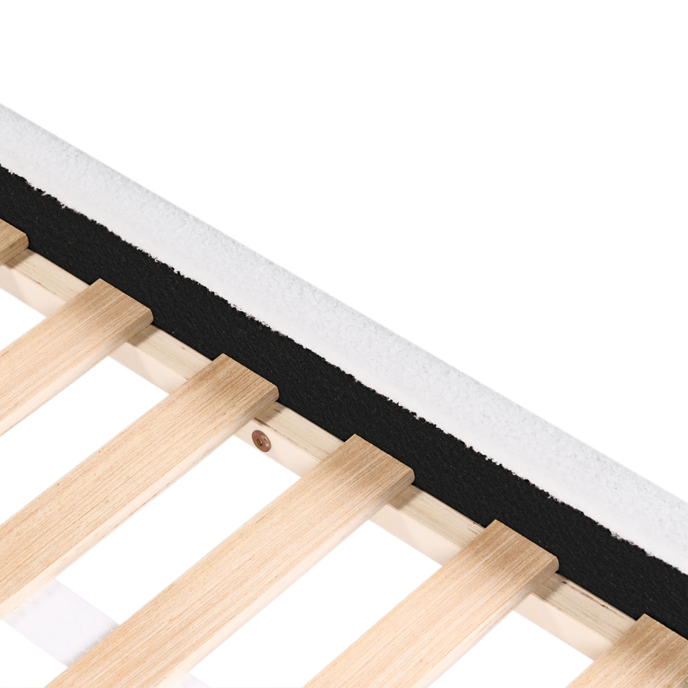 Letto Bianco Sporco Boucle Imbottito Poggiatesta 90 x 200 cm Camera da letto Camera dei bambini Moderna Tradizionale