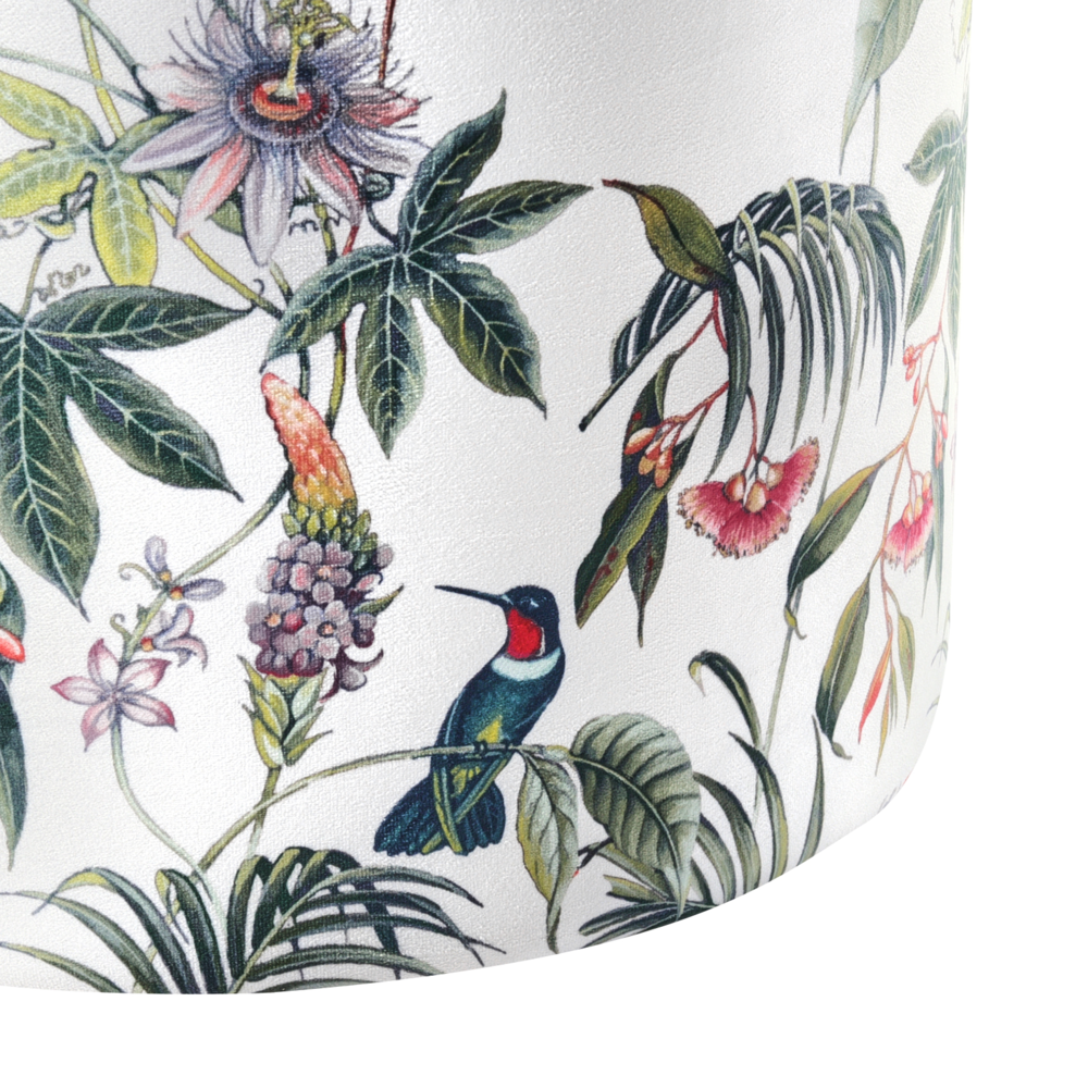 Pouf ottomana poggiapiedi rotondo in velluto multicolore moderno