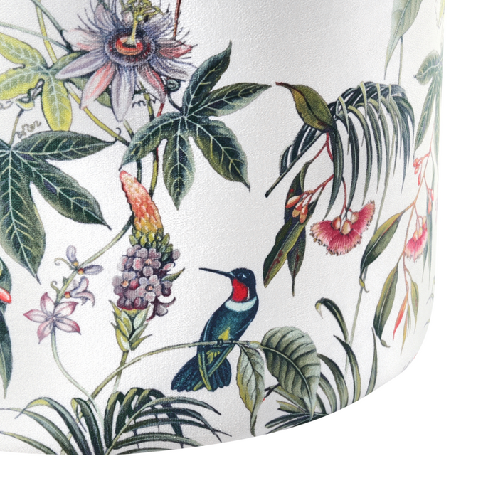 Pouf ottomana poggiapiedi rotondo in velluto multicolore moderno