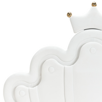 Letto singolo in velluto bianco con base a doghe 90 x 200 cm cameretta Camera Moderna Tradizionale