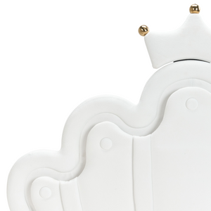 Letto singolo in velluto bianco con base a doghe 90 x 200 cm cameretta Camera Moderna Tradizionale