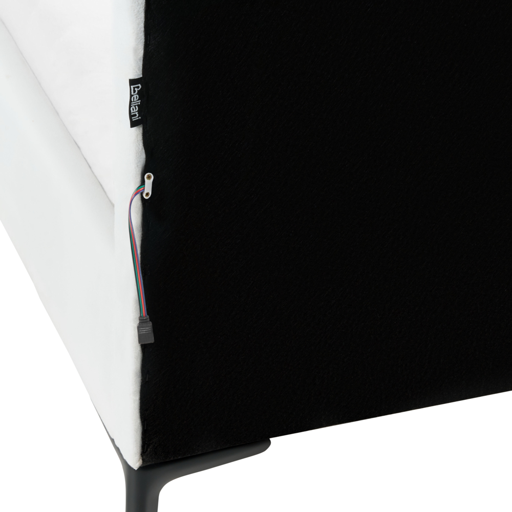 Letto singolo in velluto bianco con base a doghe 90 x 200 cm cameretta Camera Moderna Tradizionale