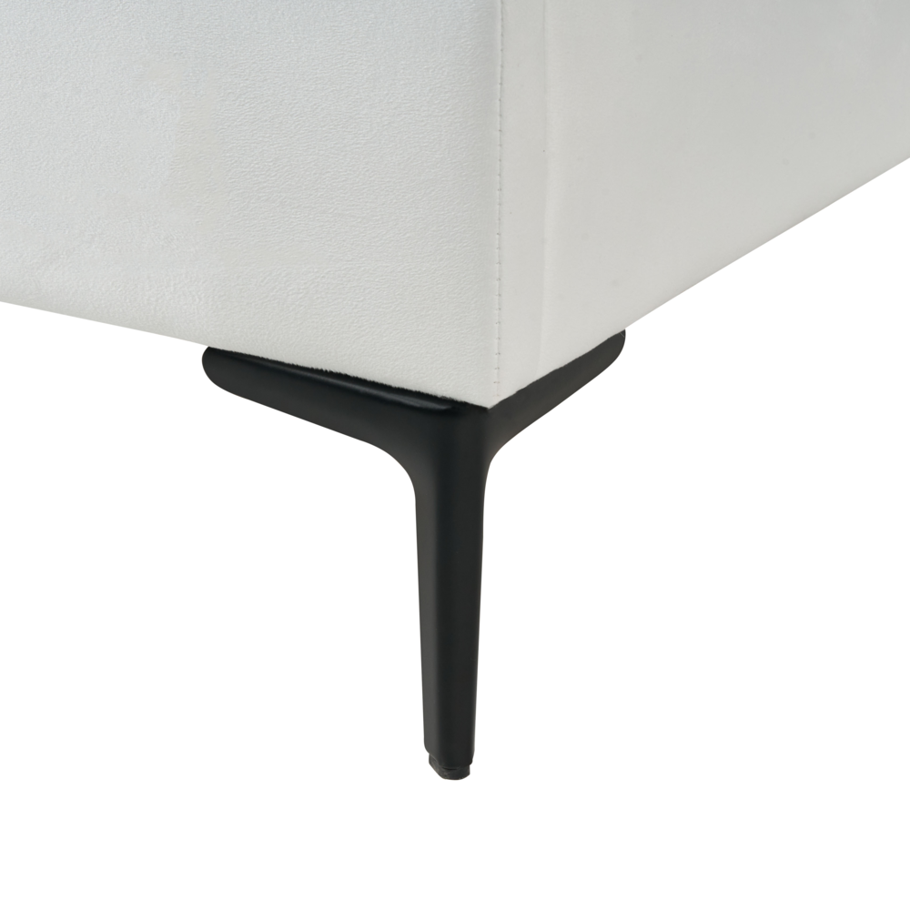 Letto singolo in velluto bianco con base a doghe 90 x 200 cm cameretta Camera Moderna Tradizionale