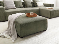 Ottomana moderna quadrata in velluto a coste verde 80 x 80 x 35 cm stile Contemporaneo soggiorno