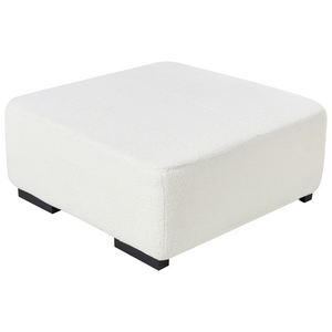 Ottomana in bouclè bianco 80 x 80 x 35 cm quadrata Soggiorno moderno