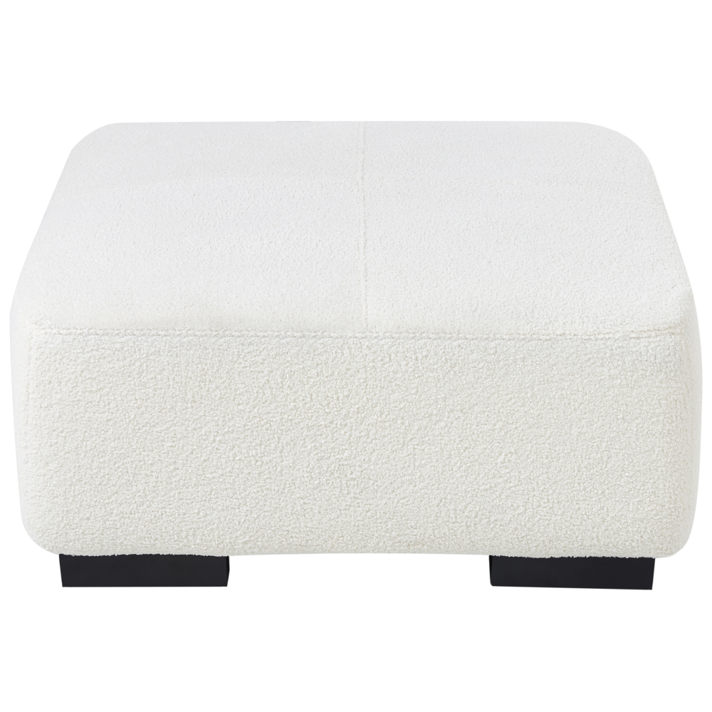 Ottomana in bouclè bianco 80 x 80 x 35 cm quadrata Soggiorno moderno