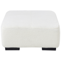 Ottomana in bouclè bianco 80 x 80 x 35 cm quadrata Soggiorno moderno
