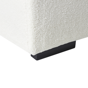 Ottomana in bouclè bianco 80 x 80 x 35 cm quadrata Soggiorno moderno