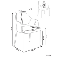 Set di 2 sedie da pranzo in velluto verde oliva stile retrò seduta rotonda
