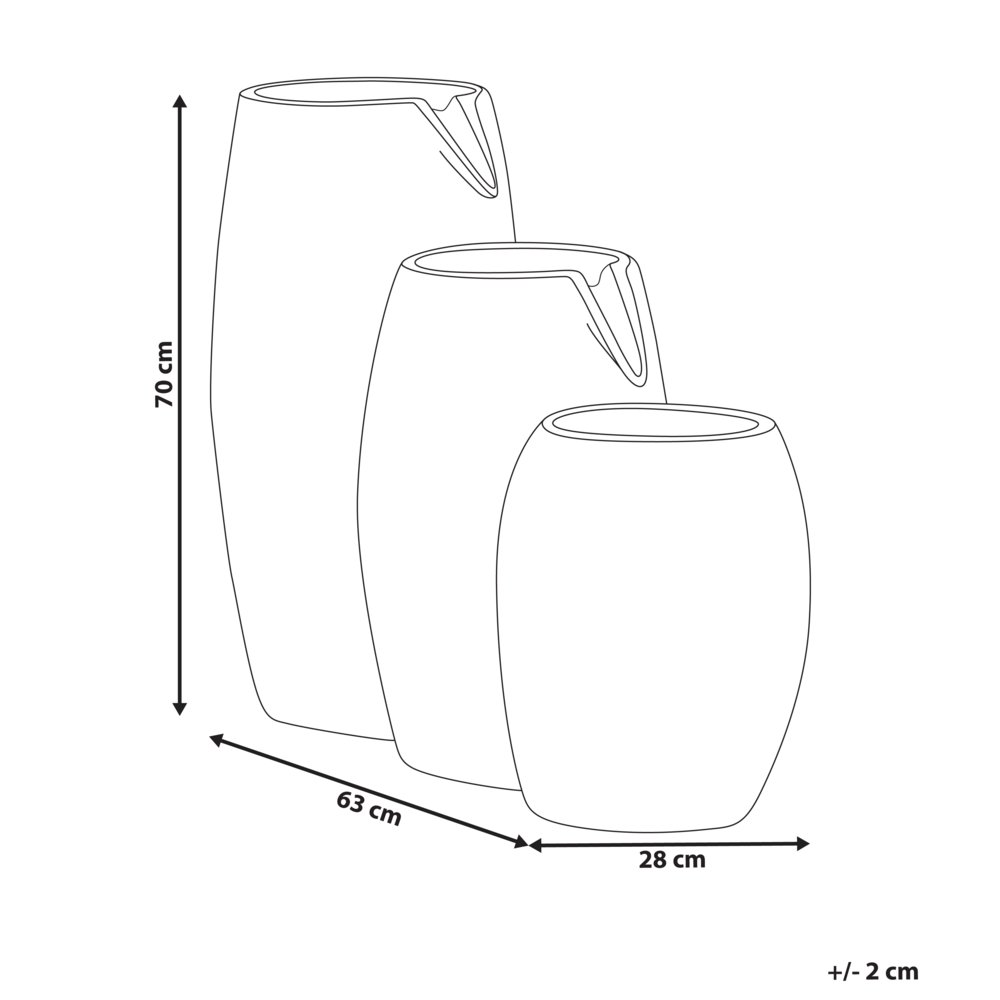 Fontana d'acqua da esterno in resina beige Luce da giardino LED inserita Design moderno