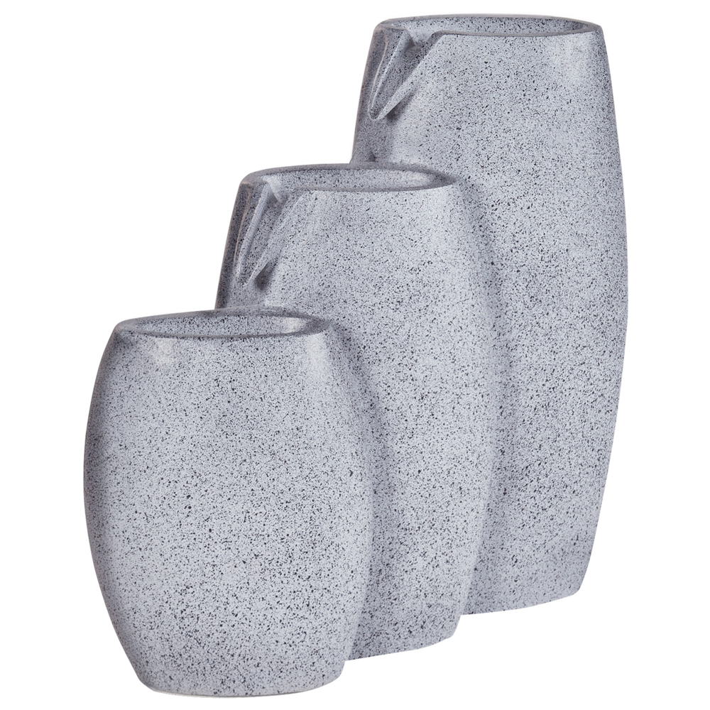 Fontana d'acqua da esterno in resina beige Luce da giardino LED inserita Design moderno