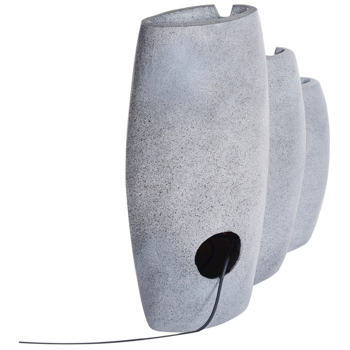 Fontana d'acqua da esterno in resina beige Luce da giardino LED inserita Design moderno