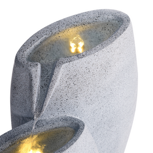 Fontana d'acqua da esterno in resina beige Luce da giardino LED inserita Design moderno