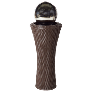 Fontana d'acqua da esterno in resina marrone Luce da giardino LED inserita Design moderno