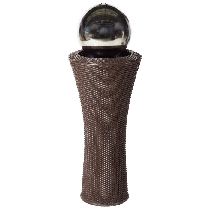 Fontana d'acqua da esterno in resina marrone Luce da giardino LED inserita Design moderno