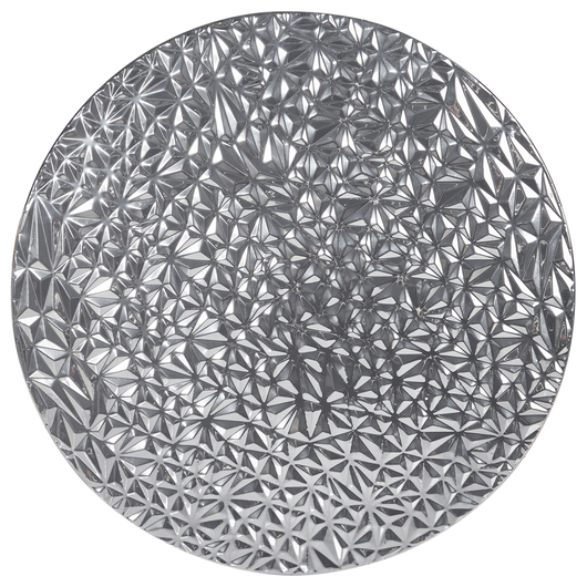 Decorazione murale in ferro argentato appesa a muro, pezzo metallico in stile glamour