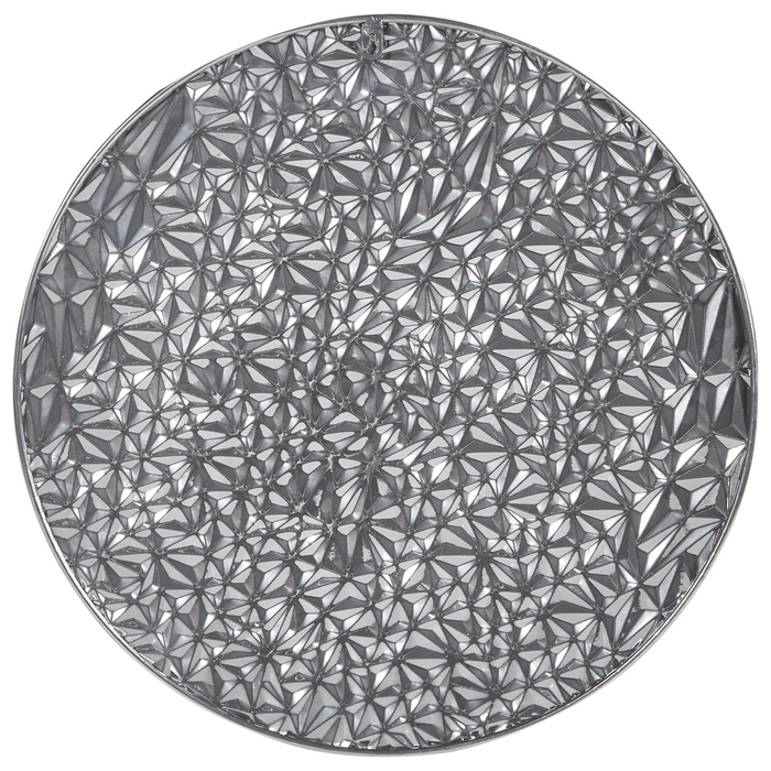 Decorazione murale in ferro argentato appesa a muro, pezzo metallico in stile glamour