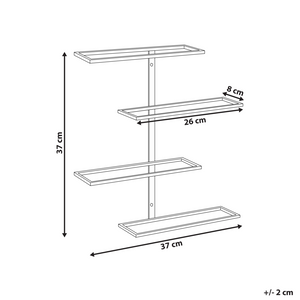 Scaffale da parete per 4 bottiglie di vino in metallo nero stile moderno