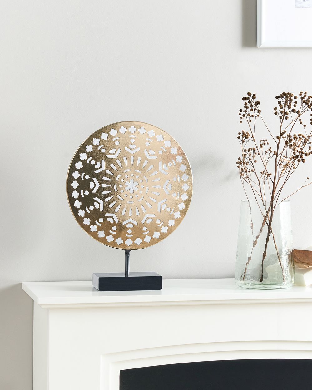 Statuetta decorativa fatto a mano metallo ferro oro su piedistallo Statuetta Ornamento Accessori