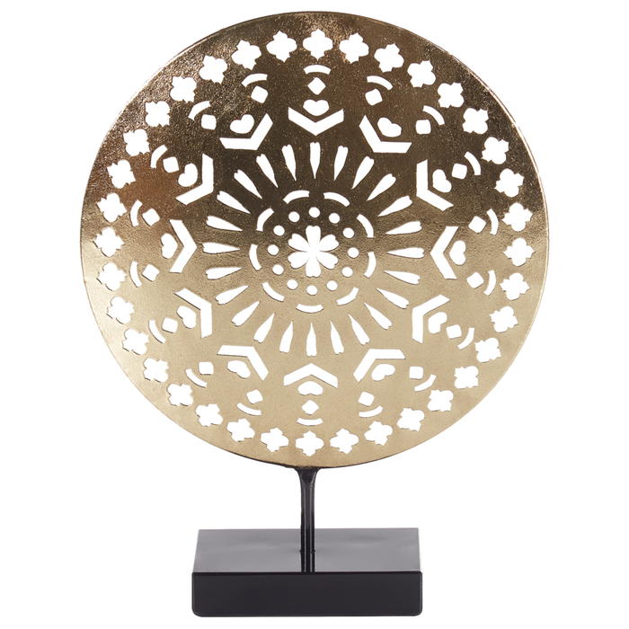 Statuetta decorativa fatto a mano metallo ferro oro su piedistallo Statuetta Ornamento Accessori