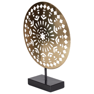 Statuetta decorativa fatto a mano metallo ferro oro su piedistallo Statuetta Ornamento Accessori