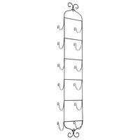 Scaffale da parete per 6 bottiglie di vino in metallo per bottiglie nero stile moderno