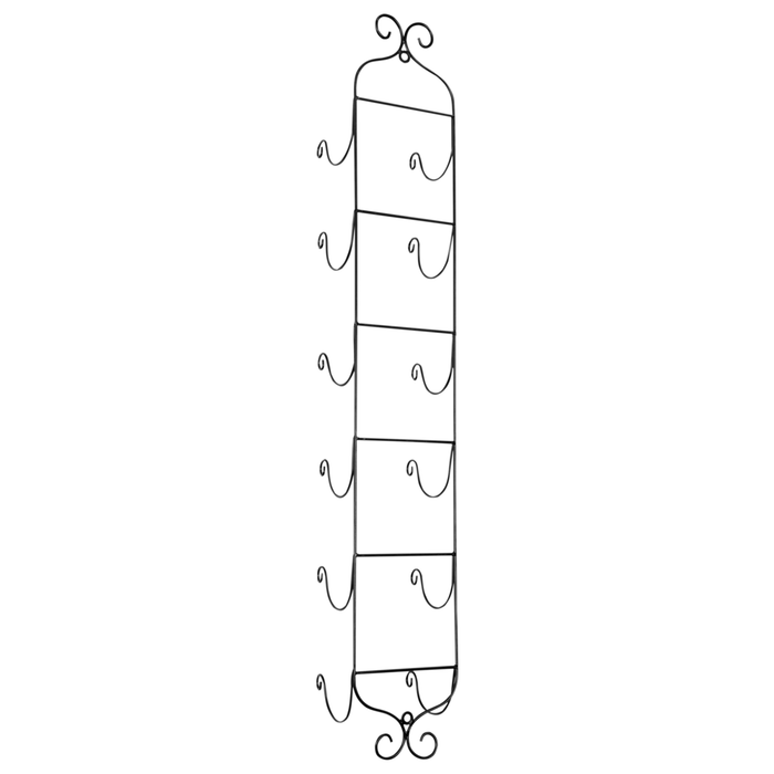 Scaffale da parete per 6 bottiglie di vino in metallo per bottiglie nero stile moderno