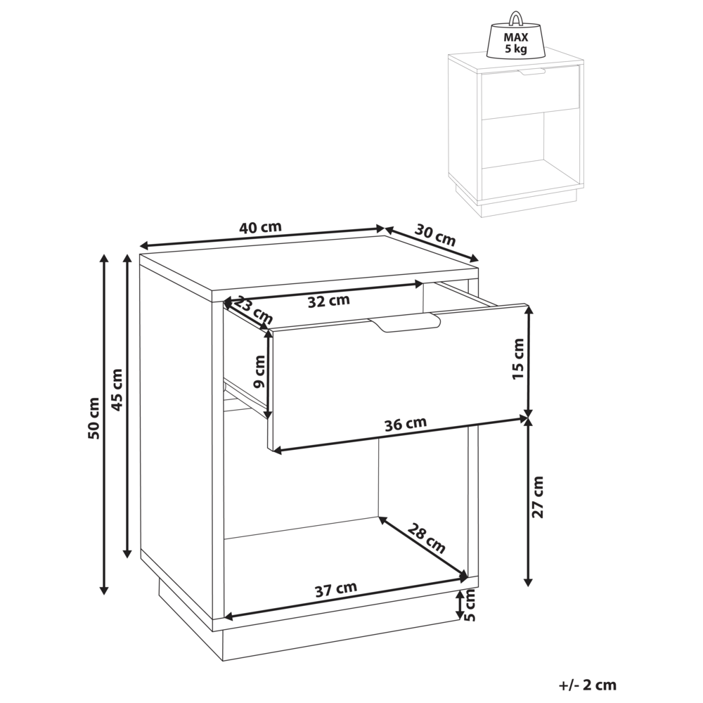 Comodino in MDF con 1 cassetto e maniglia dorata frontale scanalata 1 ripiano Bianco design moderno