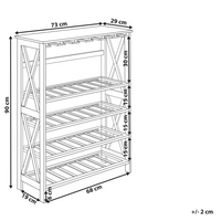 Portabottiglie classico in MDF marrone scuro elegante con gambe legno di pino