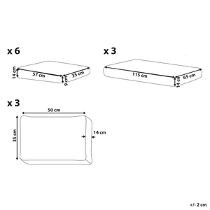 Set di copricuscini da giardino da seduta beige cuscini da esterno