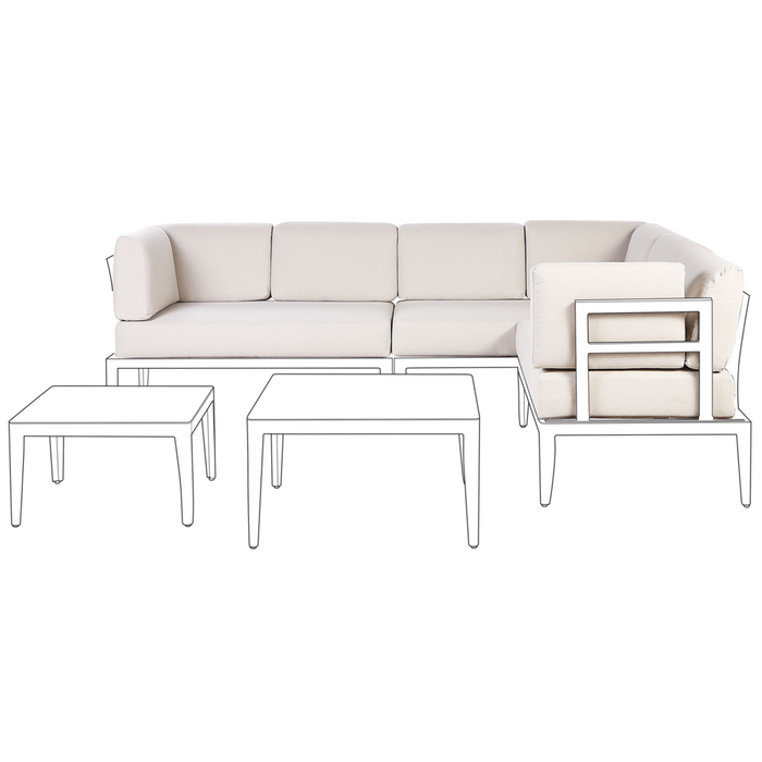 Set di copricuscini da giardino da seduta beige chiaro cuscini da esterno